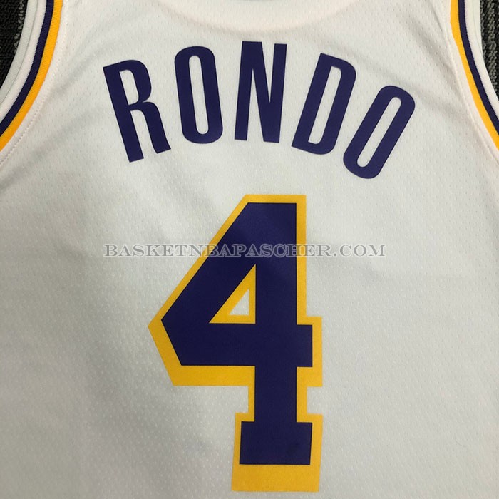 Maillot Los Angeles Lakers Rajon Rondo NO 4 Association 2021-22 Blanc